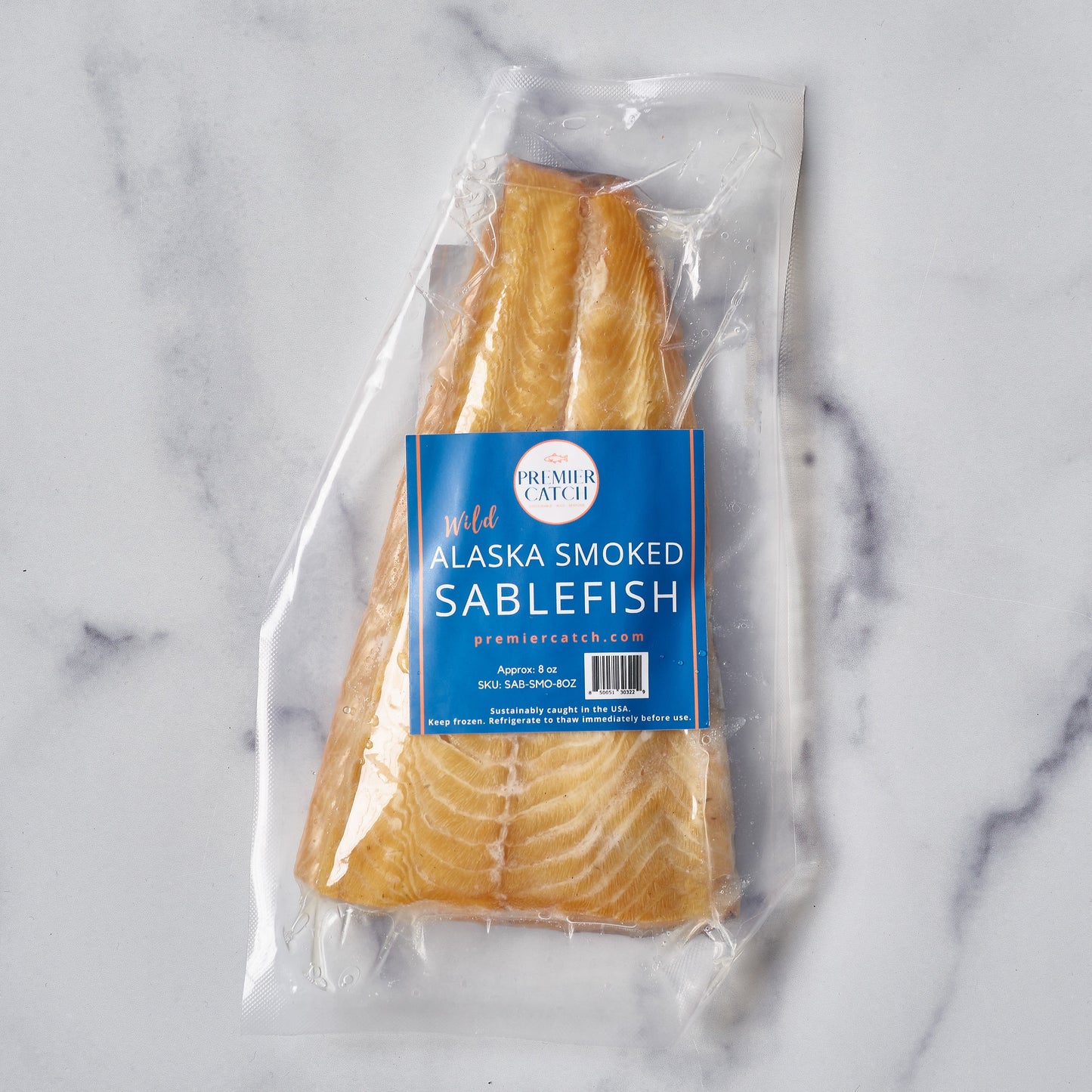Premier Catch wild Alaska smoked sablefish vacuum sealed retail package