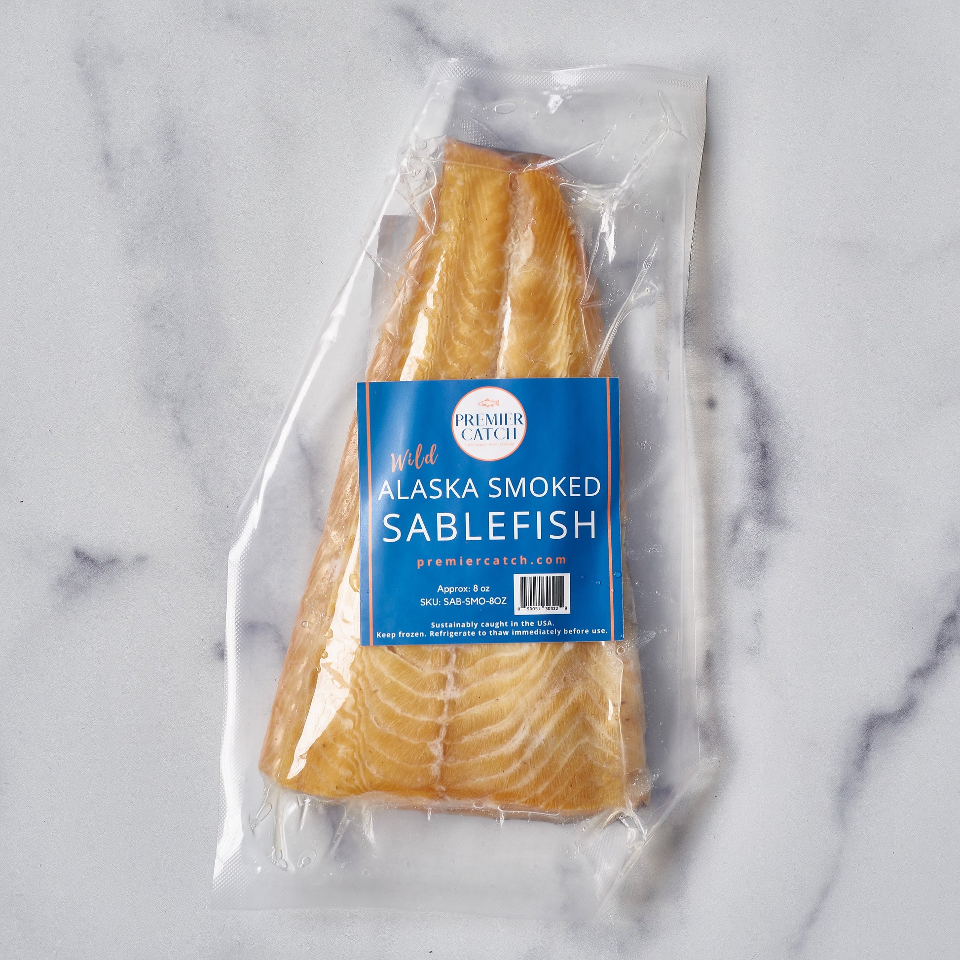 Premier Catch wild Alaska smoked sablefish vacuum sealed retail package